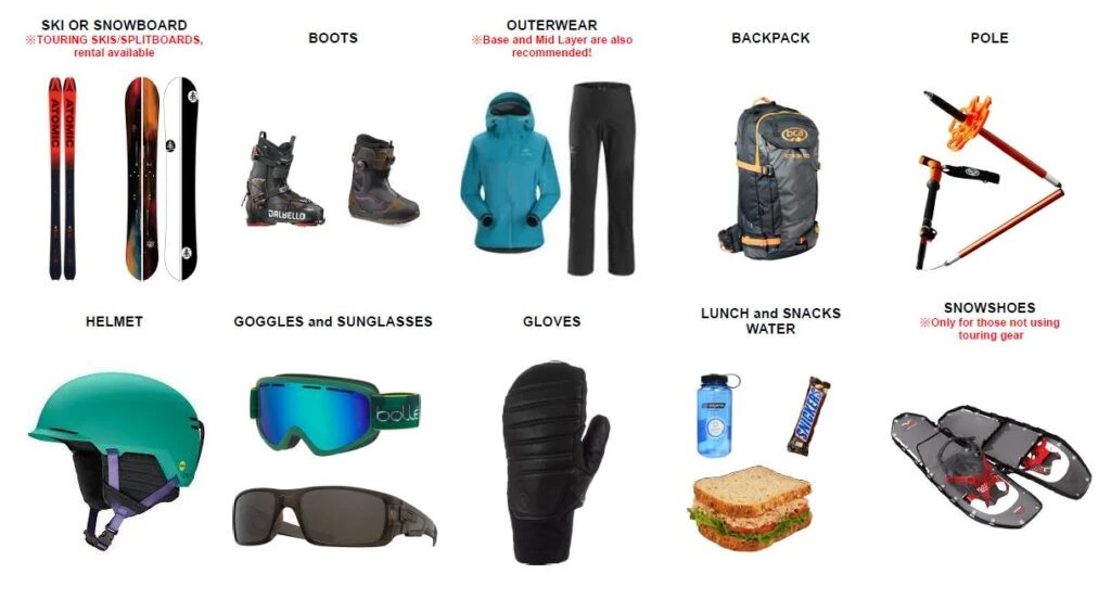 myoko kogen backcountry tour things to bring